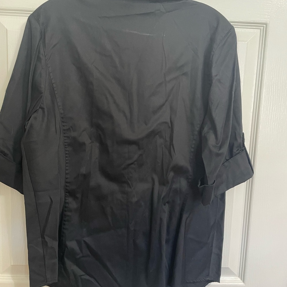 Black Ruffle Shirt Jacket - Picture 3 of 3